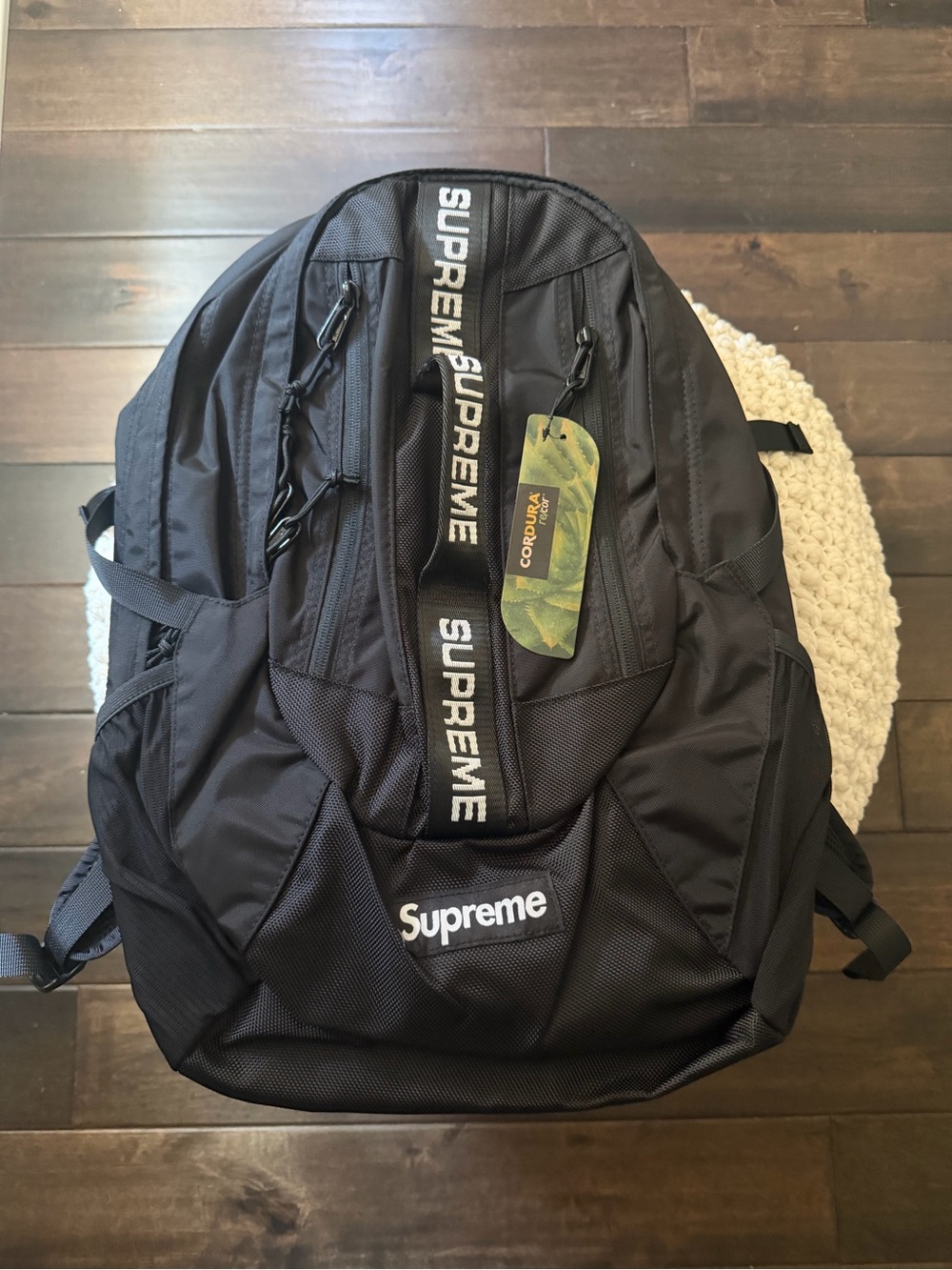 Supreme Fw22 Black Cordura Backpack - Men's Durable E… - Gem